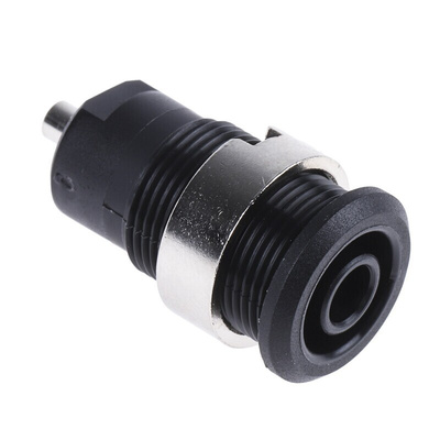 Staubli Black Female Banana Socket, 4 mm Connector, Solder Termination, 24A, 1000V, Nickel Plating