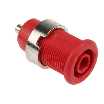 Staubli Red Female Banana Socket, 4 mm Connector, Solder Termination, 24A, 1000V, Nickel Plating