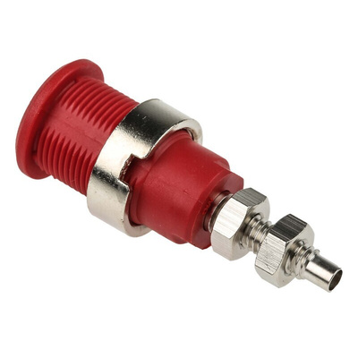 Staubli Red Female Banana Socket, 4 mm Connector, Solder Termination, 32A, 1000V, Nickel Plating