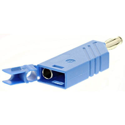 Hirschmann Test & Measurement Blue Male Banana Plug, 4 mm Connector, Screw Termination, 24A, 60V dc, Nickel Plating