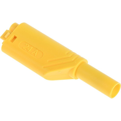 Hirschmann Test & Measurement Yellow Male Banana Plug, 4 mm Connector, Screw Termination, Nickel Plating