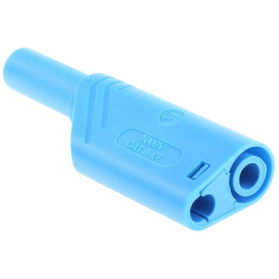 Hirschmann Test & Measurement Blue Male Banana Plug, 4 mm Connector, Screw Termination, Nickel Plating