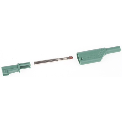 Hirschmann Test & Measurement Green Male Banana Plug, 4 mm Connector, Screw Termination, Nickel Plating