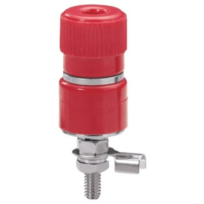 Sato Parts Red Female Banana Socket, 4 mm Connector, Solder Termination, 10A, 125V