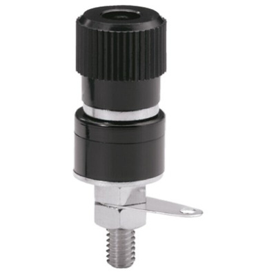 Sato Parts Black Female Banana Socket, 4 mm Connector, Solder Termination, 10A, 125V