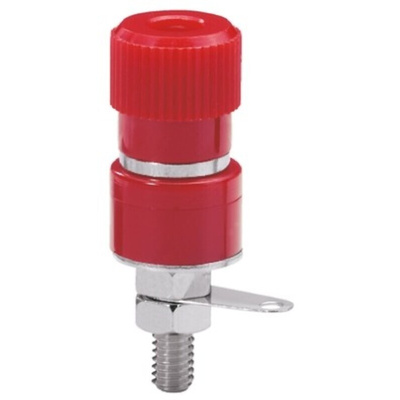 Sato Parts Red Female Banana Socket, 4 mm Connector, Solder Termination, 10A, 125V