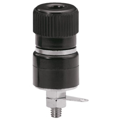 Sato Parts Black Female Banana Socket, 4 mm Connector, Solder Termination, 10A, 125V