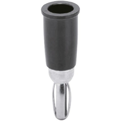 Sato Parts Black Male Banana Plug, 4 mm Connector, Solder Termination, 3A, 30V
