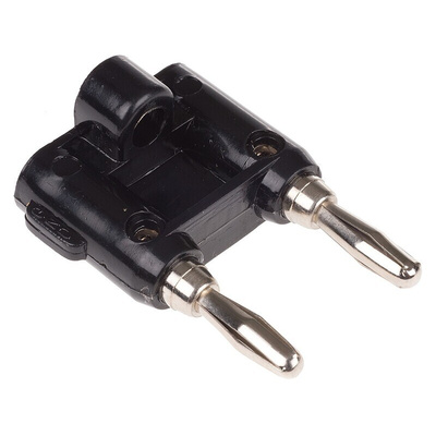 Mueller Electric Black Male Banana Plug, 15A, Nickel Plating