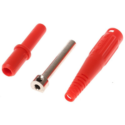 Staubli Red Female Banana Socket, 4 mm Connector, Screw Termination, 32A, 1000V, Nickel Plating