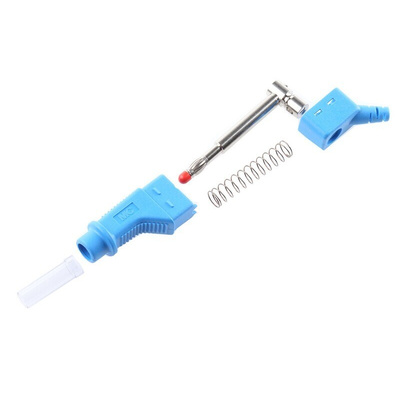 Staubli Blue Male Banana Plug, 4 mm Connector, Screw Termination, 32A, 600V, Nickel Plating