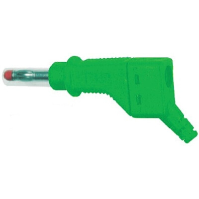 Staubli Green Male Banana Plug, 4 mm Connector, Screw Termination, 32A, 600V, Nickel Plating