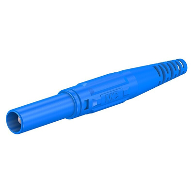 Staubli Blue Male Banana Plug, 4 mm Connector, Screw Termination, 32A, 1000V, Nickel Plating