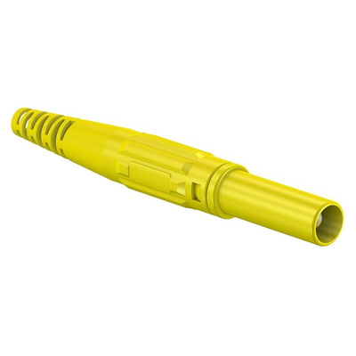 Staubli Yellow Male Banana Plug, 4 mm Connector, Screw Termination, 32A, 1000V, Nickel Plating