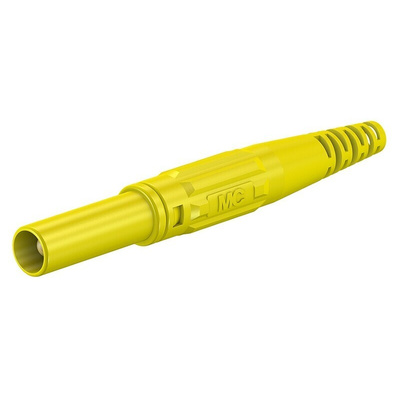 Staubli Yellow Male Banana Plug, 4 mm Connector, Screw Termination, 32A, 1000V, Nickel Plating