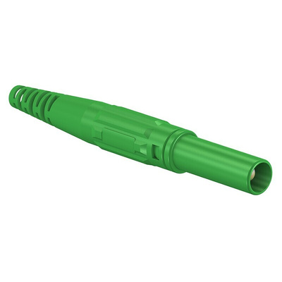 Staubli Green Male Banana Plug, 4 mm Connector, Screw Termination, 32A, 1000V, Nickel Plating
