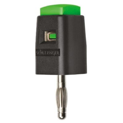 Schutzinger Green Male Banana Plug, 4 mm Connector, 16A, 30 V ac, 60V dc, Nickel Plating