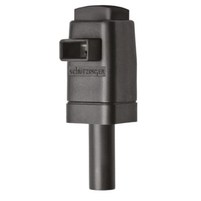 Schutzinger Black Male Test Terminal, 4 mm Connector, 16A, 300V, Nickel Plating