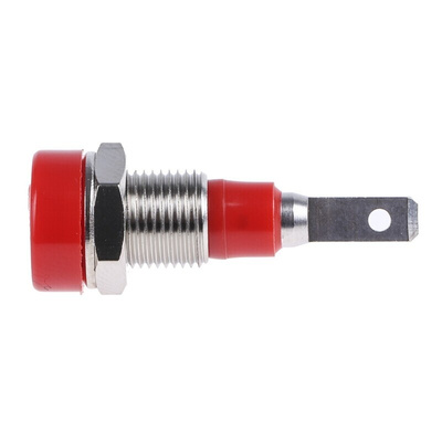 Staubli Red Female Banana Socket, 2mm Connector, Tab Termination, 10A, 30 V, 60V dc
