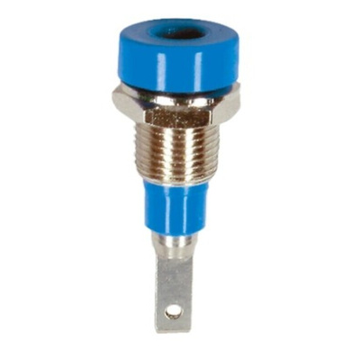Staubli Blue Female Banana Socket, 2mm Connector, Tab Termination, 10A, 30 V, 60V dc