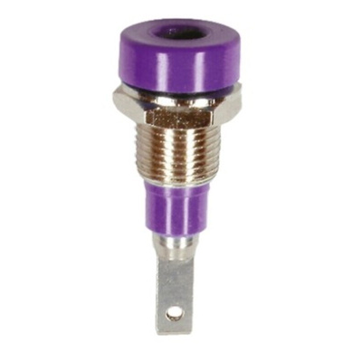 Staubli Violet Female Banana Socket, 2mm Connector, Tab Termination, 10A, 30 V, 60V dc