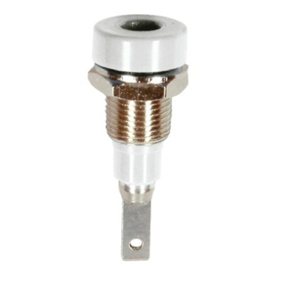 Staubli White Female Banana Socket, 2mm Connector, Tab Termination, 10A, 30 V, 60V dc, Silver Plating