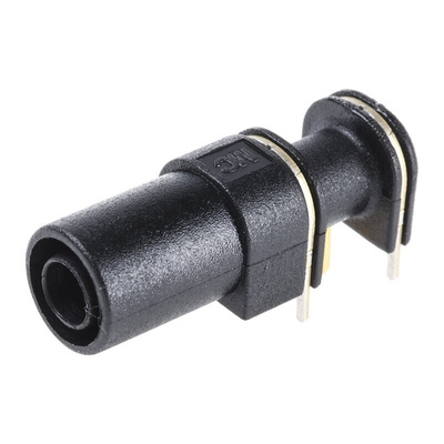 Staubli Black Female Banana Socket, 4 mm Connector, Solder Termination, 24A, 1000V, Gold Plating