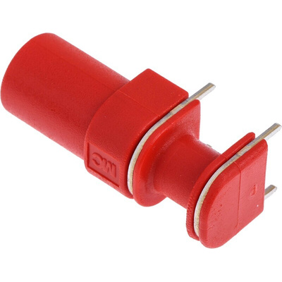 Staubli Red Female Banana Socket, 4 mm Connector, Solder Termination, 24A, 1000V, Gold Plating