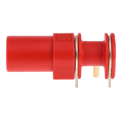 Staubli Red Female Banana Socket, 4 mm Connector, Solder Termination, 24A, 1000V, Gold Plating