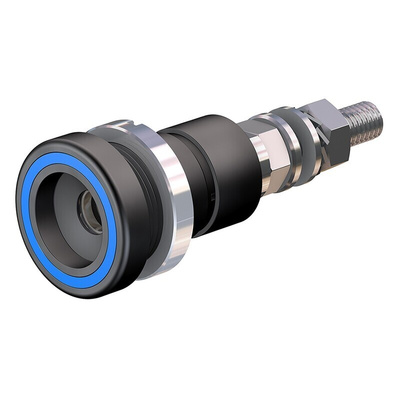 Staubli Blue Female Test Socket, 6 mm Connector, Screw Termination, 100A, 600V, Silver Plating