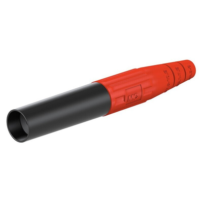 Staubli Red Female Banana Socket, 6 mm Connector, Crimp Termination, 80A, 600V, Silver Plating