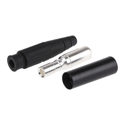 Staubli Black Female Banana Socket, 6 mm Connector, Crimp Termination, 100A, 600V, Silver Plating