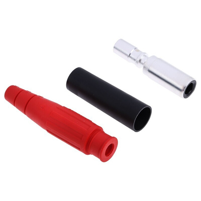 Staubli Red Female Banana Socket, 6 mm Connector, Crimp Termination, 100A, 600V, Silver Plating