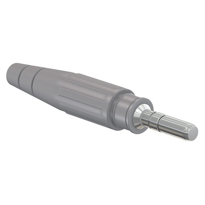 Staubli Grey Male Test Plug, 6 mm Connector, Crimp Termination, 80A, 600V, Silver Plating