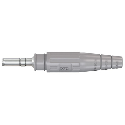 Staubli Grey Male Test Plug, 6 mm Connector, Crimp Termination, 80A, 600V, Silver Plating