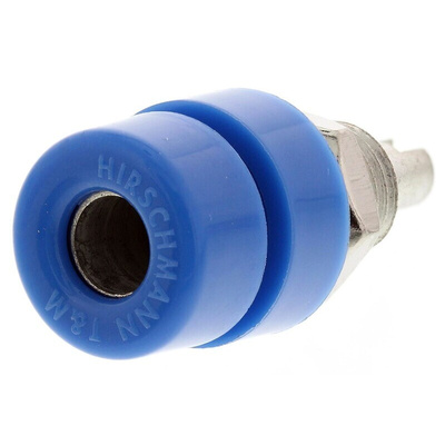 Hirschmann Test & Measurement Blue Female Banana Socket, 4 mm Connector, Solder Termination, 32A, 30 V ac, 60V dc, Tin