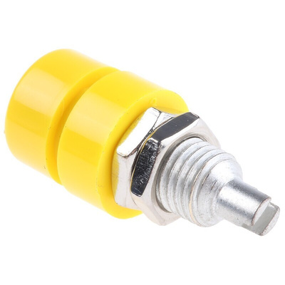 Hirschmann Test & Measurement Yellow Female Banana Socket, 4 mm Connector, Solder Termination, 32A, 30 V ac, 60V dc,