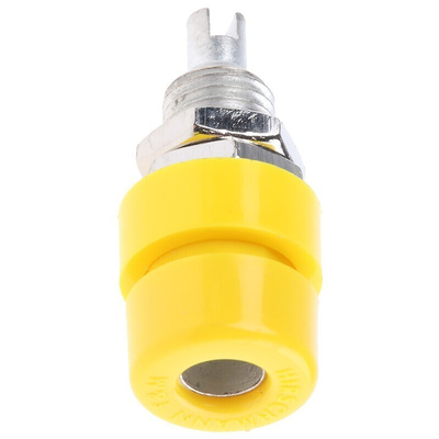 Hirschmann Test & Measurement Yellow Female Banana Socket, 4 mm Connector, Solder Termination, 32A, 30 V ac, 60V dc,