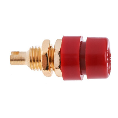 Hirschmann Test & Measurement Red Female Banana Socket, 4 mm Connector, Solder Termination, 32A, 30 V ac, 60V dc, Gold