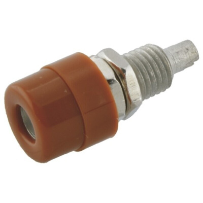 Hirschmann Test & Measurement Brown Female Banana Socket, 4 mm Connector, Solder Termination, 32A, 30 V ac, 60V dc, Tin