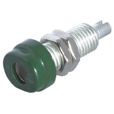 Hirschmann Test & Measurement Green Female Banana Socket, 4 mm Connector, Solder Termination, 16A, 30 V ac, 60V dc, Tin