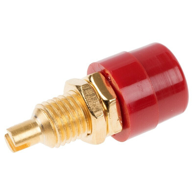 Hirschmann Test & Measurement Red Female Banana Socket, 4 mm Connector, Solder Termination, 32A, 30 V ac, 60V dc, Gold