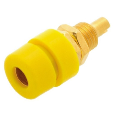 Hirschmann Test & Measurement Yellow Female Banana Socket, 4 mm Connector, Solder Termination, 32A, 30 V ac, 60V dc,