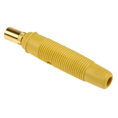 Hirschmann Test & Measurement Yellow Female Banana Socket, 4 mm Connector, Solder Termination, 16A, 30 V ac, 60V dc,