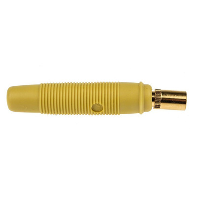 Hirschmann Test & Measurement Yellow Female Banana Socket, 4 mm Connector, Solder Termination, 16A, 30 V ac, 60V dc,