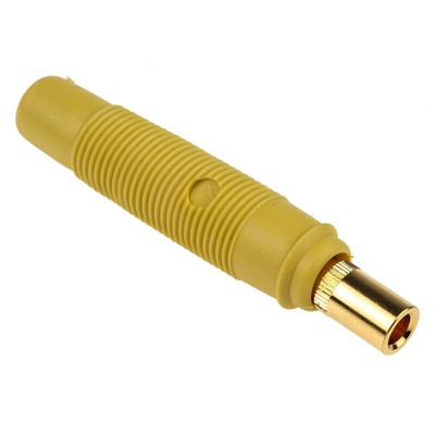 Hirschmann Test & Measurement Yellow Female Banana Socket, 4 mm Connector, Solder Termination, 16A, 30 V ac, 60V dc,