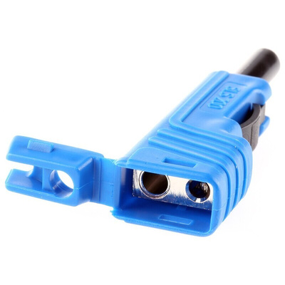 Hirschmann Test & Measurement Blue Male Banana Plug, 4 mm Connector, Screw Termination, 30A, 30 V ac, 60V dc, Nickel