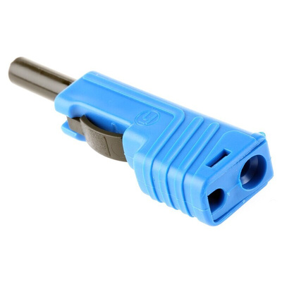 Hirschmann Test & Measurement Blue Male Banana Plug, 4 mm Connector, Screw Termination, 30A, 30 V ac, 60V dc, Nickel