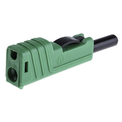 Hirschmann Test & Measurement Green Male Banana Plug, 4 mm Connector, Screw Termination, 30A, 30 V ac, 60V dc, Nickel