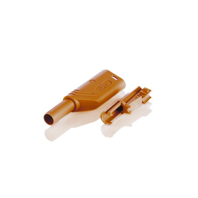 Hirschmann Test & Measurement Brown Male Banana Plug, 4 mm Connector, Screw Termination, 24A, 1000V ac/dc, Nickel